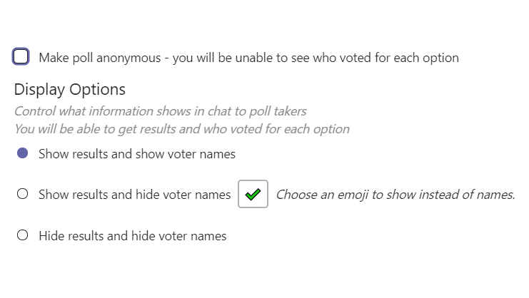 New Anonymous Polling Features